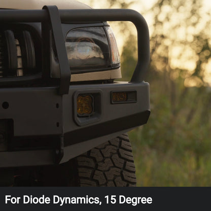 Mid range shot of toyota tacoma with aptomo beacon+ and diode dynamics ssc2 in signal opening, replaces ARB 3500080