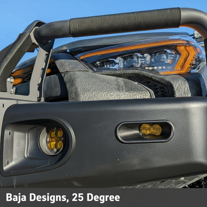 Close up of toyota 4runner with ARB summit bumper with aptomo beacon+ kit 25 degree with baja designs s2 light installed. Replaces ARB 6821287