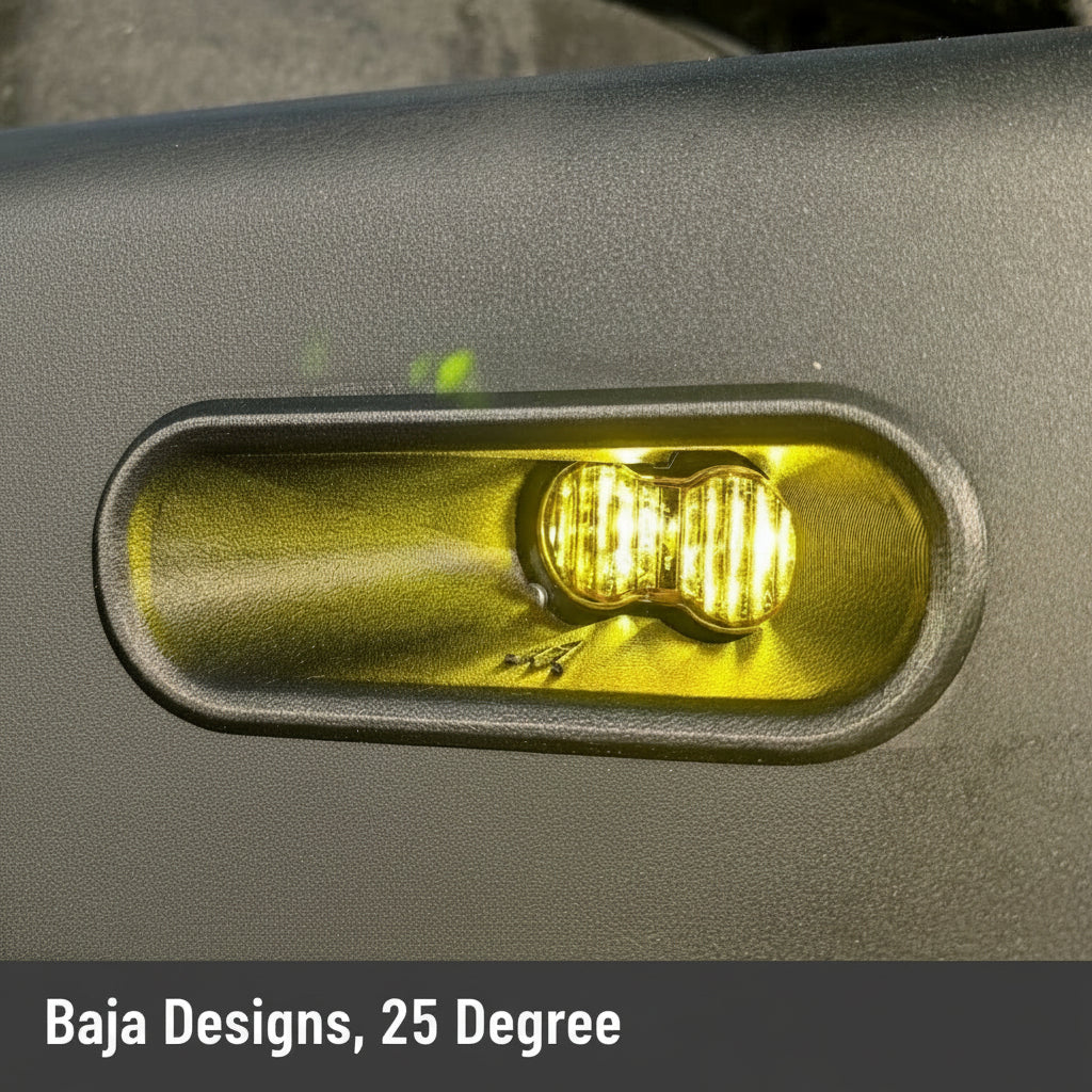 Aptomo Beacon+ capsule Kit 25 degree in ARB summit bumper with baja designs s2 installed and on, Replaces ARB 6821287
